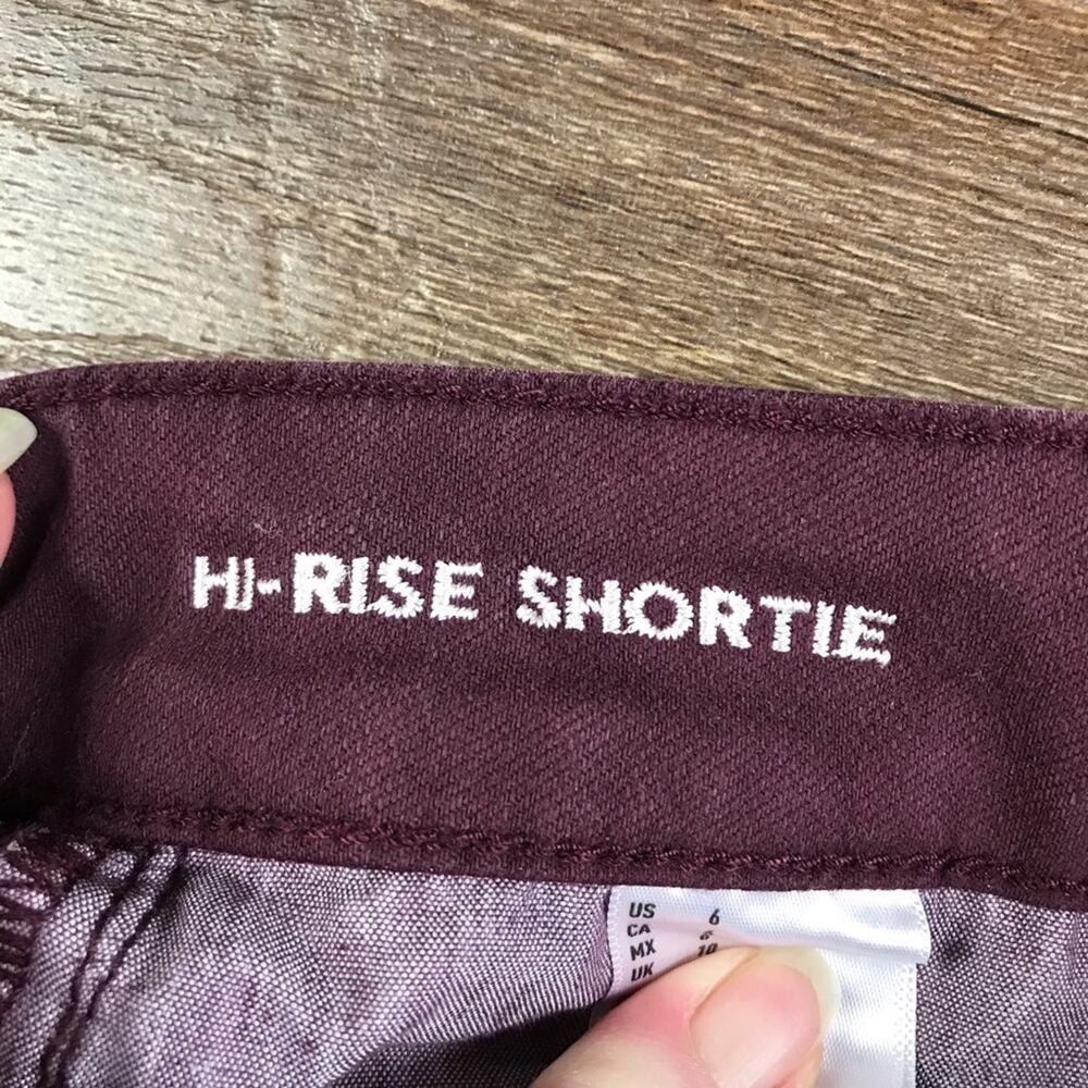 American Eagle Hi Rise Shortie Shorts Burgundy 6 - Picture 6 of 6